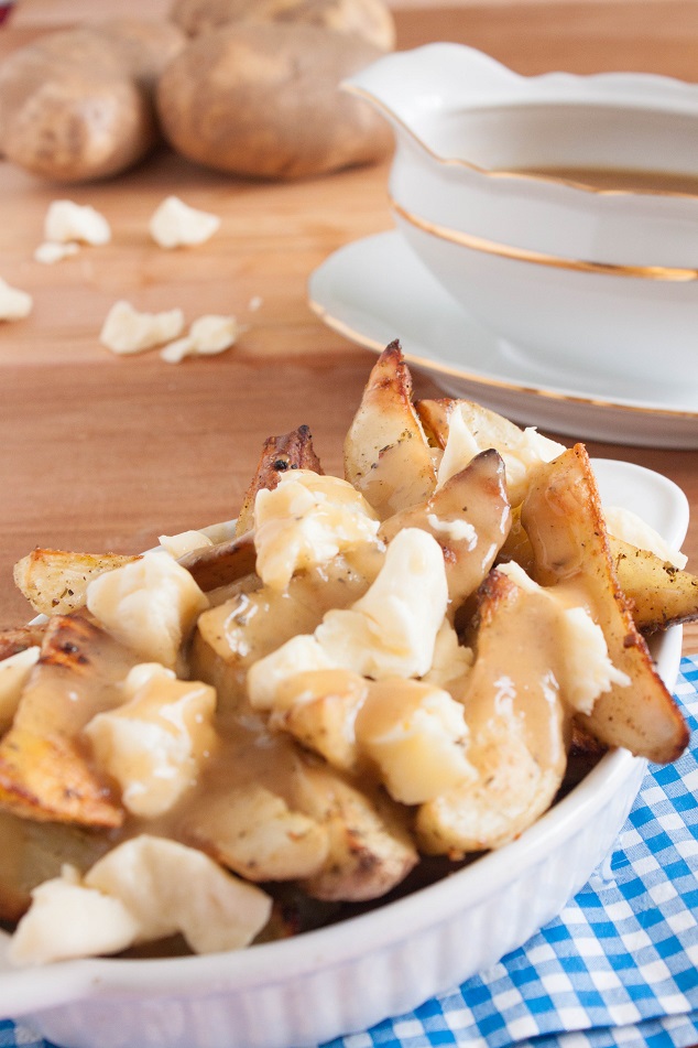 Poutine with Baked Potato Wedges and Homemade Gravy